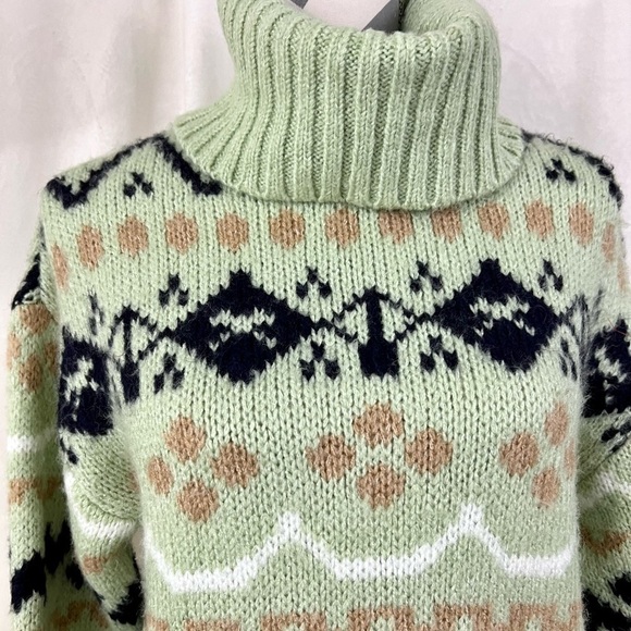 NWT - Anthropologie Mint Green Turtleneck Tunic Sweater - Size XS - Picture 4 of 12